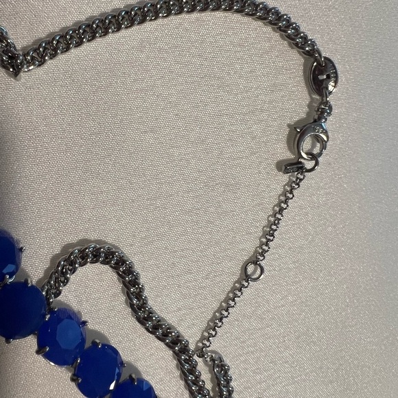 Fossil Drama Blue Glass Collar Bibb Necklace and Bracelet - Picture 3 of 3